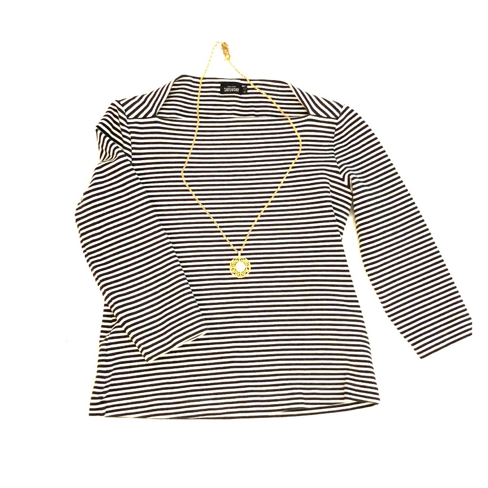 Kate Spade Black and White Stripped Shirt
